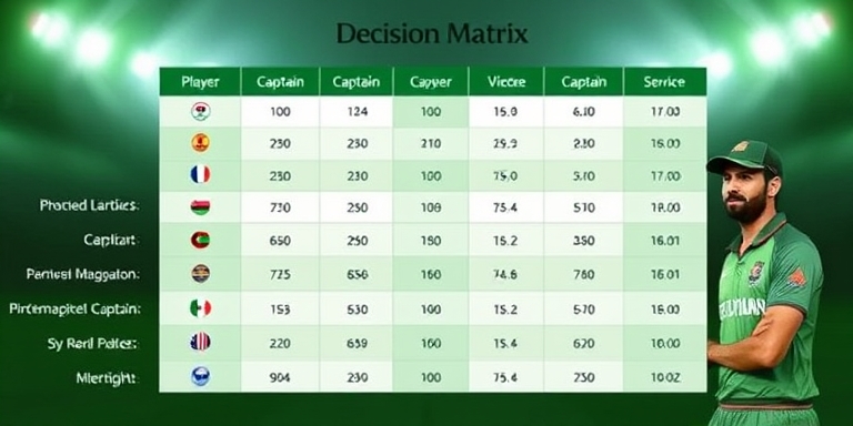 Vegas11 captain decision matrix